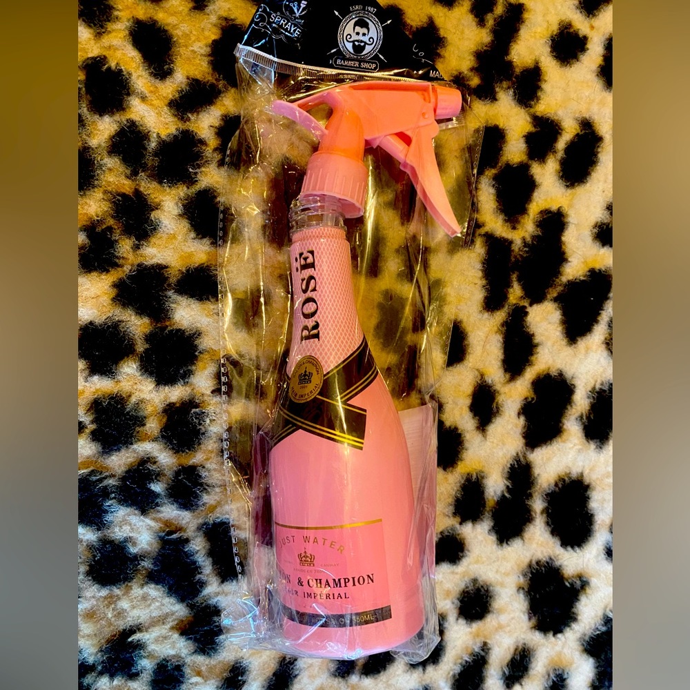 SOLD Rosé pink Champagne Water Bottle Sprayer Hair Salon cute